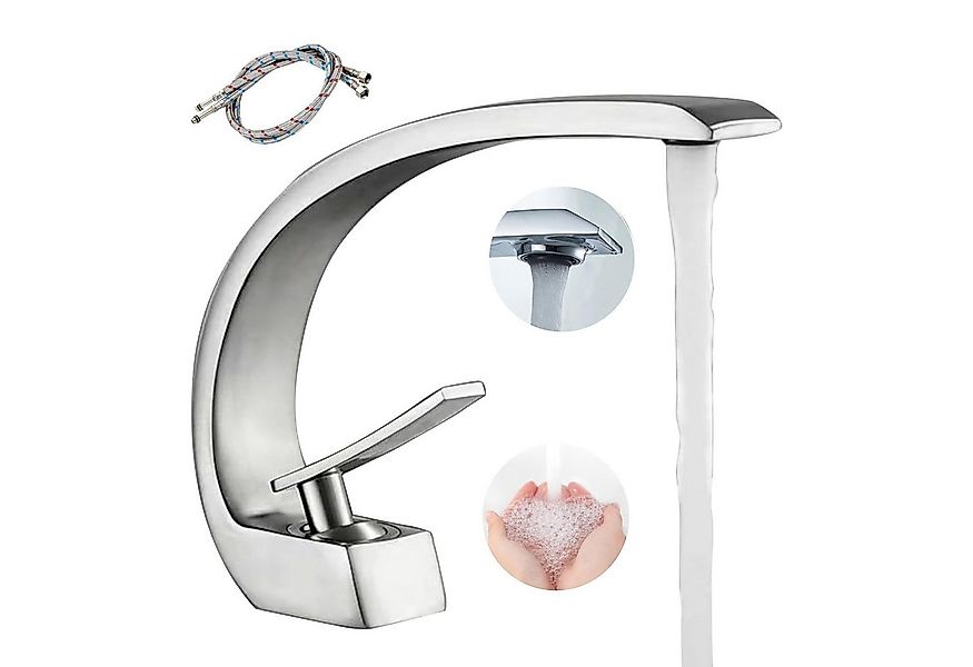 REDOM Waschtischarmatur Wasserfall Badarmatur Einhebelmischer Badezimmer (K günstig online kaufen