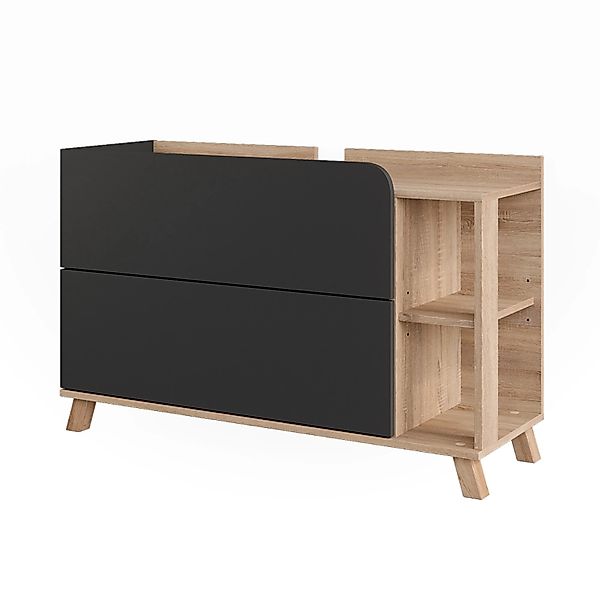 Vicco Waschbeckenunterschrank Karen Sonoma/Anthrazit 100 x 65 cm mit 2 Türe günstig online kaufen