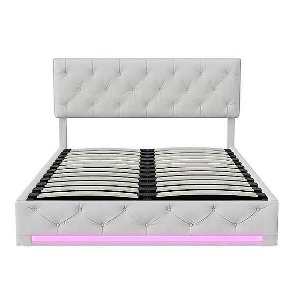 Furnishings Home Polsterbett Stauraumbett Doppelbett inkl. LED & Bettkasten günstig online kaufen