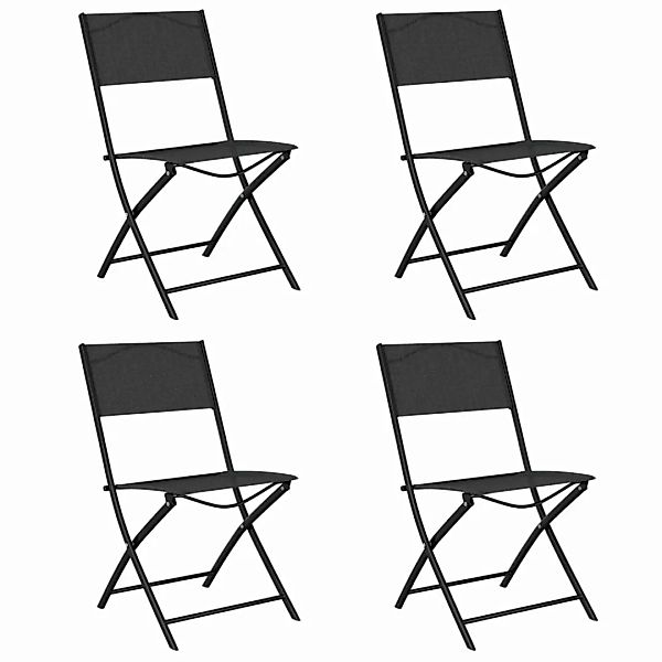 Vidaxl Klappbare Gartenstühle 4 Stk. Schwarz Stahl Und Textilene günstig online kaufen