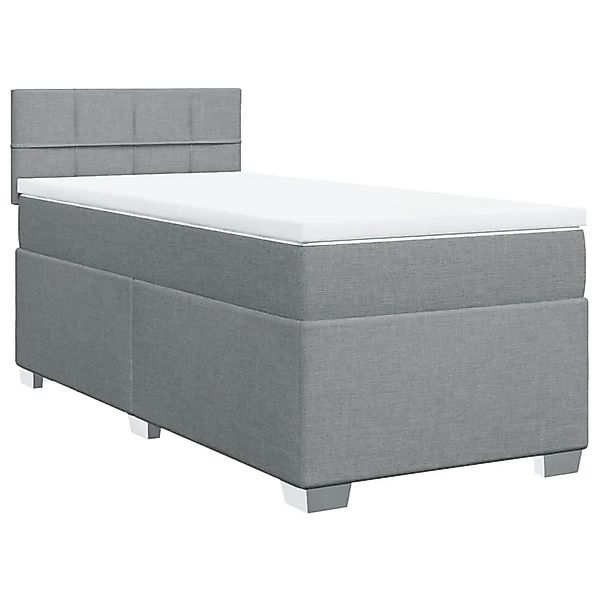vidaXL Boxspringbett mit Matratze Hellgrau 90x200 cm Stoff 3288071 günstig online kaufen