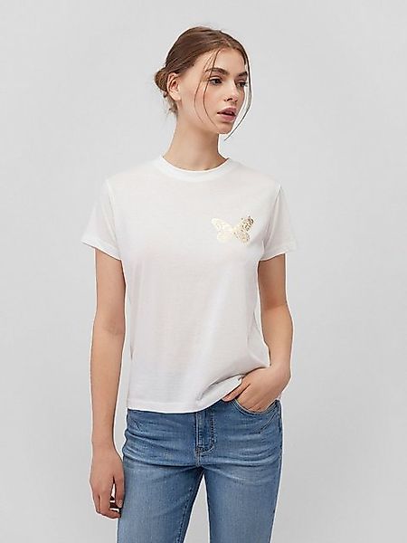 Mavi T-Shirt mit goldenem Schmetterling-Motiv, Rundhals (1-tlg) BUTTERFLY T günstig online kaufen