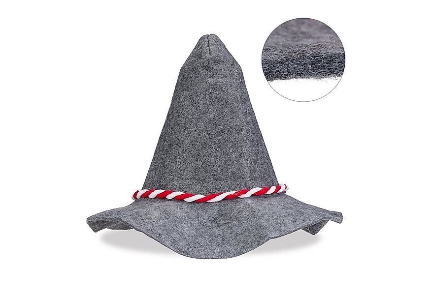 relaxdays Trachtenhut 2 x Seppelhut mit rot-weißer Kordel günstig online kaufen
