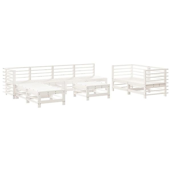 vidaXL 9-Tlg Garten-Lounge-Set Weiß Massivholz Kiefer 3186299 günstig online kaufen