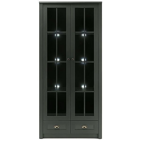 Lomadox Vitrine ATHEN-61 grün inkl. Beleuchtung - 90/197/43 cm günstig online kaufen