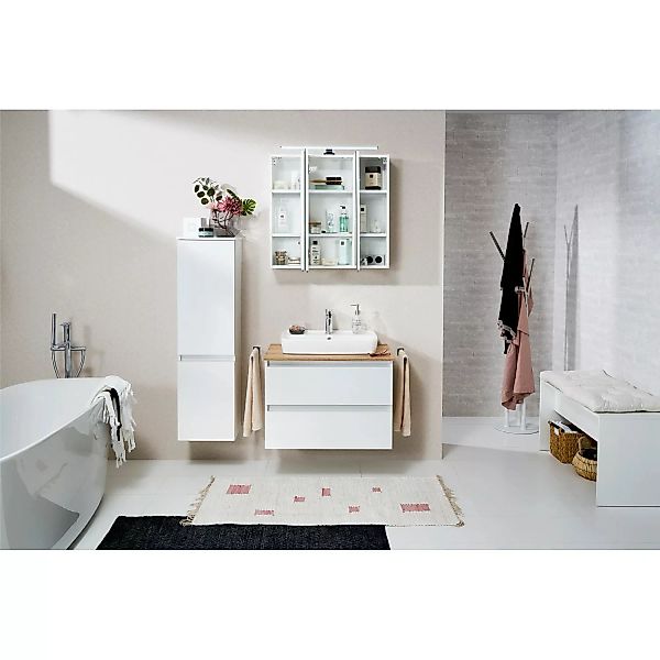 Pelipal Waschbeckenunterschrank Quickset 360 Weiß Glanz 113 cm günstig online kaufen