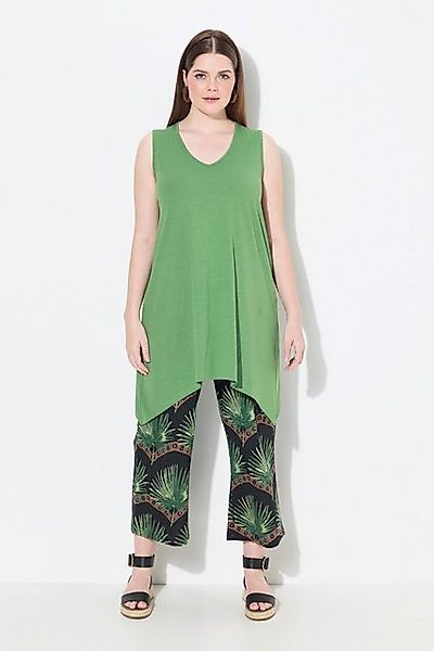 Ulla Popken Longshirt Longtop Zipfelsaum A-Linie V-Ausschnitt günstig online kaufen
