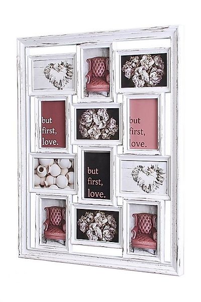 Levandeo® Bilderrahmen Collage, levandeo Bilderrahmen Weiß Collage 52x67cm günstig online kaufen