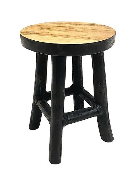 Spetebo Blumenhocker Teak Blumenhocker - schwarz / Ø 17 cm (Packung, 1 St., günstig online kaufen