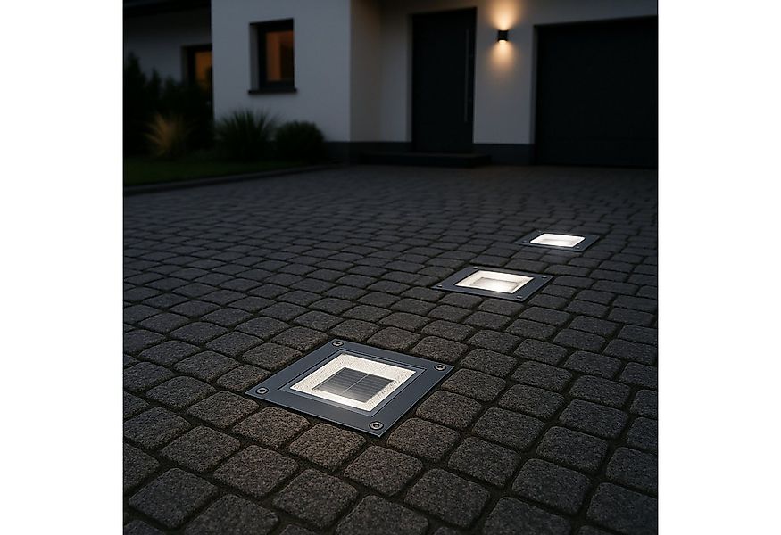 MeLiTec LED Solarleuchte 3er Set, Solar-Bodeneinbauleuchte, IP67, bis 750kg günstig online kaufen