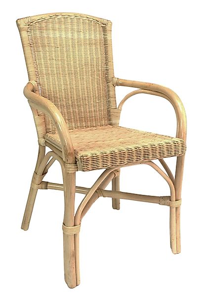 Dekoleidenschaft Rattanstuhl Rattansessel, natur lackiert, 4 günstig online kaufen