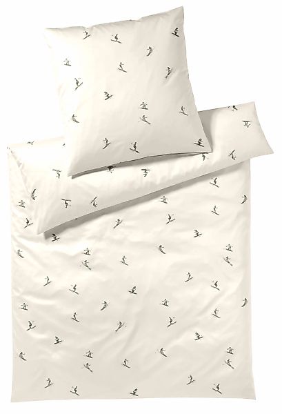 Elegante Bettwäsche "Mono Ski" 2 Stk. angenehmes Hautgefühl günstig online kaufen