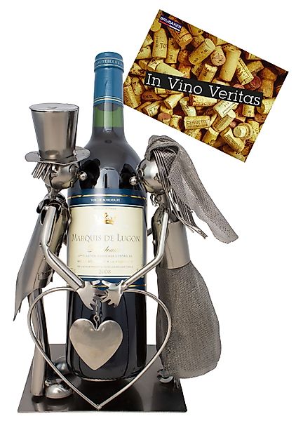 BRUBAKER Weinflaschenhalter Hochzeitspaar Brautpaar, (inklusive Grußkarte), günstig online kaufen