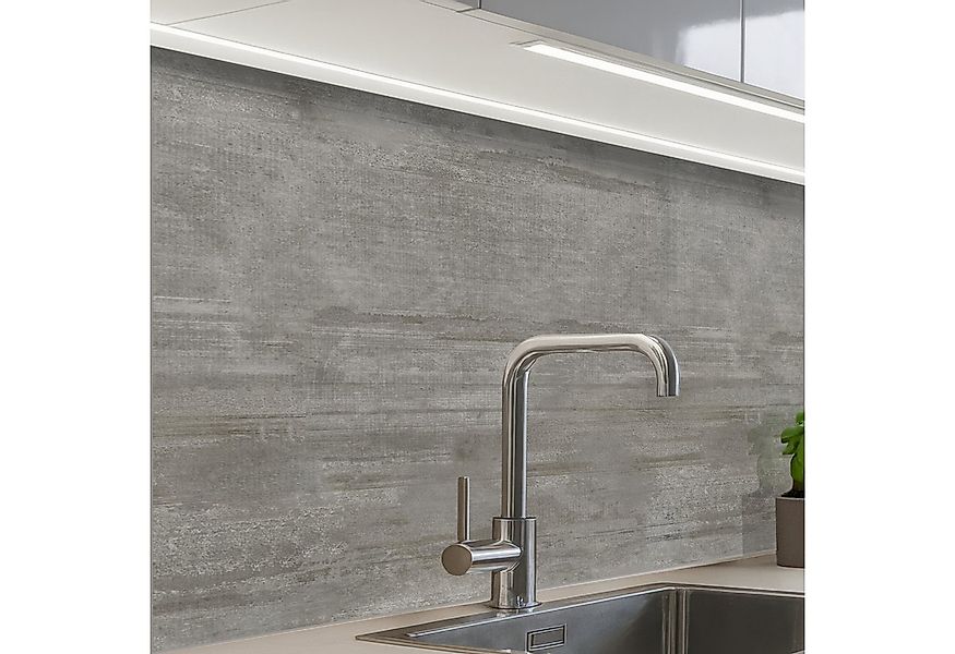 KitchenYeah Küchenrückwand selbstklebend Muster - Beton - Grau, (1-tlg), Sp günstig online kaufen
