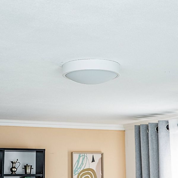 Deckenleuchte Jaris, Glas gewölbt, Ø 26 cm, weiß günstig online kaufen