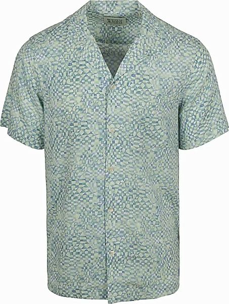 Scotch and Soda Shortsleeve Hemd Druck Hellgrün - Größe XL günstig online kaufen