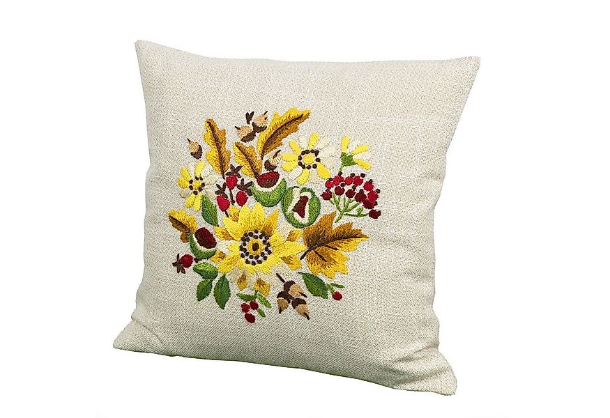 Delindo Lifestyle Kissenbezug Kissenhülle handgestickt, (1 Stück), per Hand günstig online kaufen