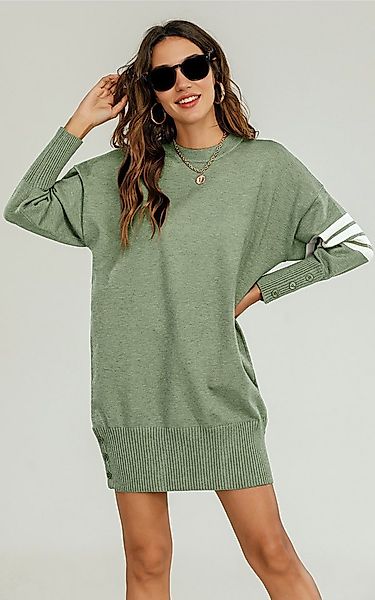 FS Collection Strickkleid Damen Gestricktes Tunika Pulloverkleid Strickklei günstig online kaufen