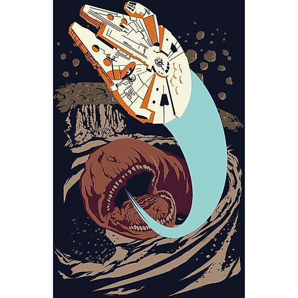 Komar Bild "Star Wars Classic Vector Asteroid Worm" Star Wars 1 Stk. tlg. W günstig online kaufen