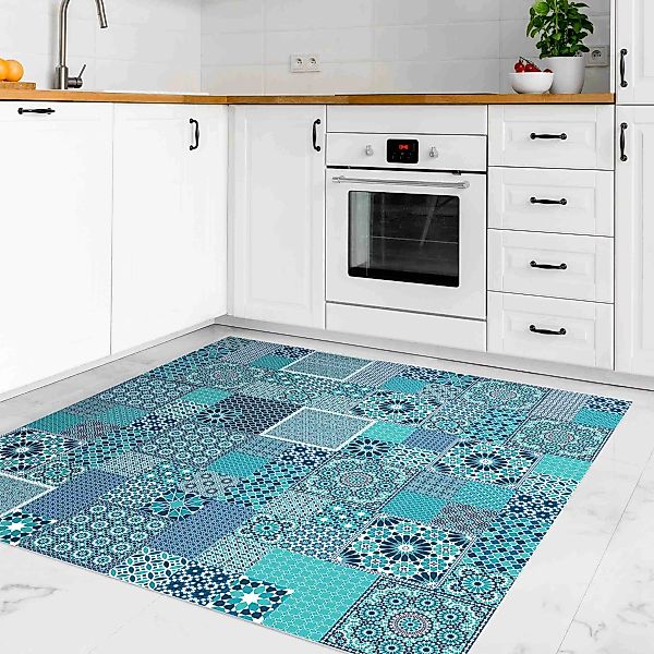 Vinyl-Teppich Marokkanische Mosaikfliesen türkis blau günstig online kaufen