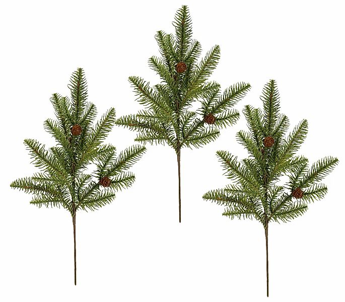 I.GE.A. Kunstzweig "Tannenzweige mit Zapfen" 3er Set Künstlicher Tannenbund günstig online kaufen