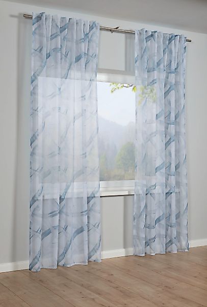 GARDINIA Gardine "Schal mit Gardinenband Dolly Voile mit Druck" verdeckte S günstig online kaufen