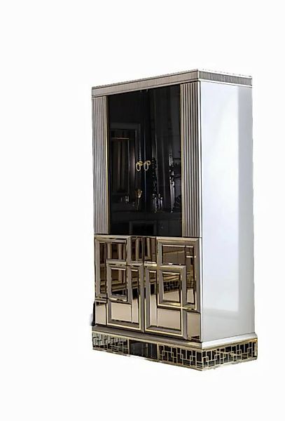 JVmoebel Vitrine Vitrine Grau Esszimmer Luxus Möbel Metall Holz Design Schr günstig online kaufen