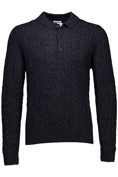 LINDBERGH Strickpullover mit Zopfmuster, Polo-Kragen und Wolle günstig online kaufen
