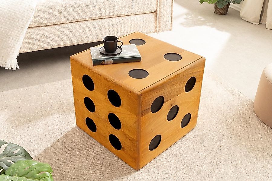 riess-ambiente Beistelltisch CUBE 40cm natur – stapelbar, Massivholz, Sitzh günstig online kaufen