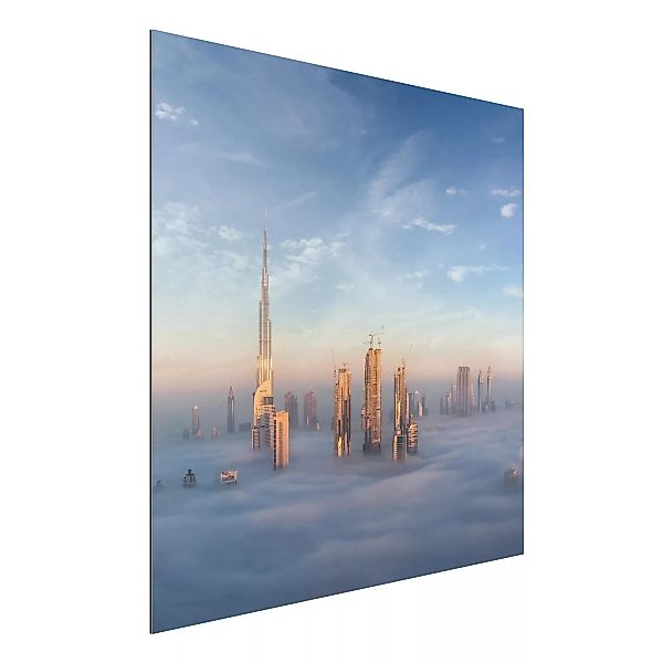 Alu-Dibond Bild Architekur & Skyline - Quadrat Dubai über den Wolken günstig online kaufen