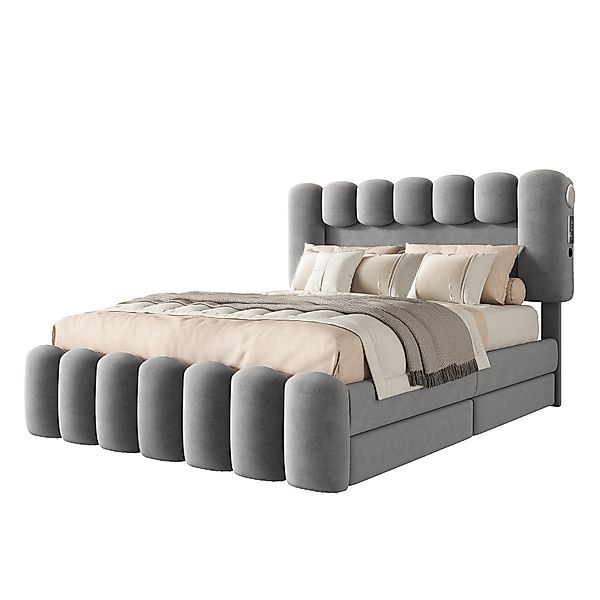 Merax Polsterbett, 140x200cm mit LED, USB günstig online kaufen