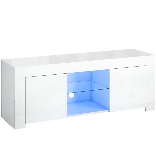HOMCOM TV Schrank TV Board mit 2 Türen, RGB LED Leuchte, Hochglanz TV Lowbo günstig online kaufen