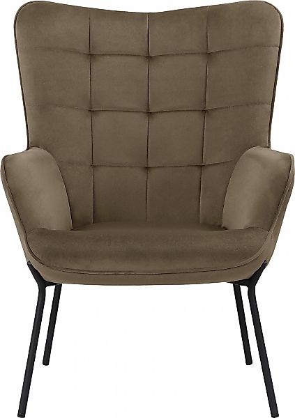 Home affaire Loungesessel "Luukas, Ohrensessel mit Metallbeinen," 1 Stk. tl günstig online kaufen