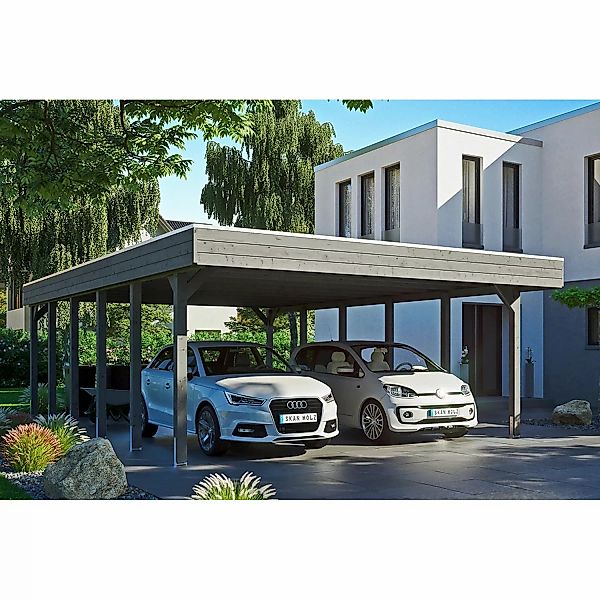 Carport Friesland Schiefergrau 557 x 860 cm mit Aluminiumdach günstig online kaufen