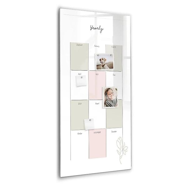 Tulup Beschreibbare Glasmagnettafel Jahresplaner 60x120 cm Magnettafel Büro günstig online kaufen