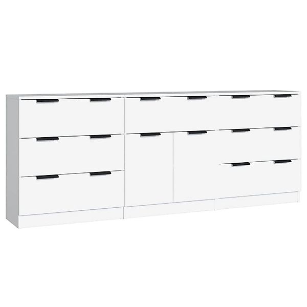 vidaXL 3-Tlg Sideboard Weiß Holzwerkstoff 3115796 günstig online kaufen