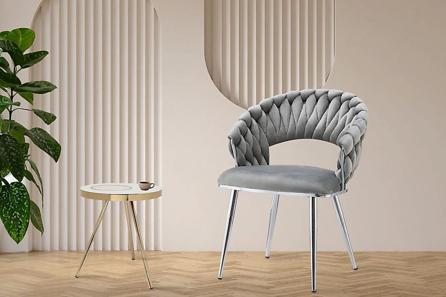 Kayoom Polsterstuhl "Stuhl Finesse 125 2er-Set, TOPSELLER Flechtverarbeitun günstig online kaufen