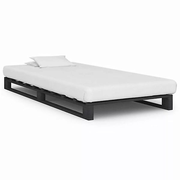 furnicato Bett Palettenbett Grau Massivholz Kiefer 90×200 cm günstig online kaufen