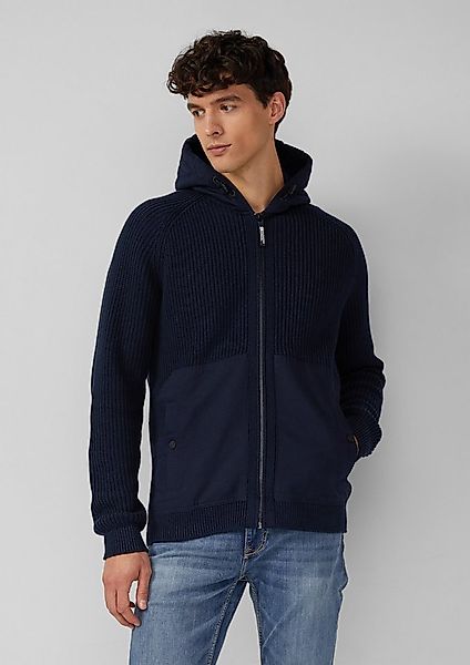 s.Oliver Cardigan Strickjacke Fabricmix-Strickjacke mit Kapuze und sportive günstig online kaufen