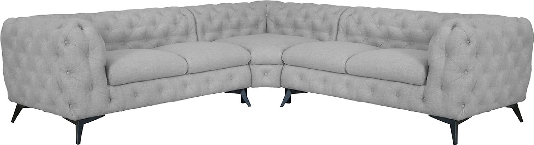 Leonique Chesterfield-Sofa "Ecksofa GLYNIS L-Form mit Wellenunterfederung, günstig online kaufen