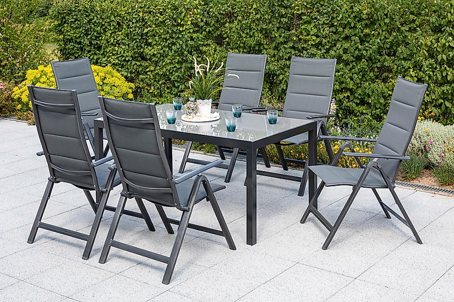 MERXX Garten-Essgruppe "Taviano", (Set, 7 tlg.), 6 Klappsessel, 5-fach vers günstig online kaufen