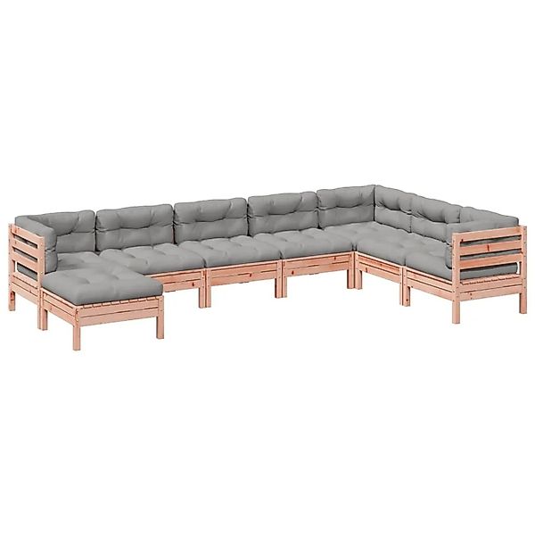 vidaXL 8-Tlg Garten-Sofagarnitur mit Kissen Massivholz Douglasie 3299579 günstig online kaufen