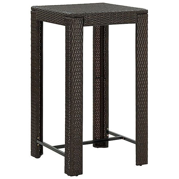 vidaXL Garten-Bartisch Braun 60,5x60,5x110,5 cm Poly Rattan 45870 günstig online kaufen