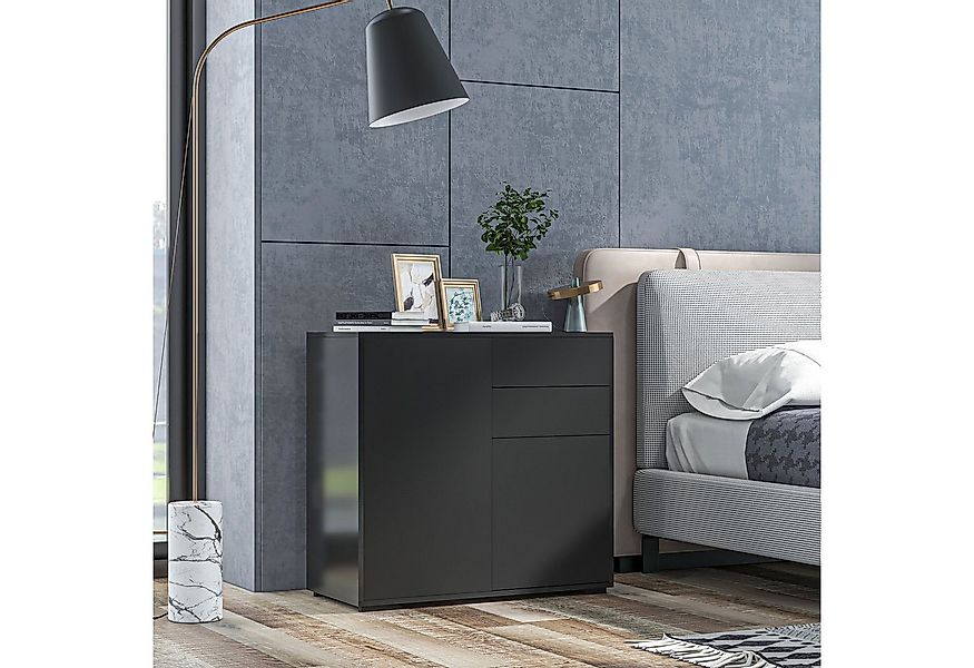 HOMCOM Highboard Sideboard Aufbewahrungsschrank mit 2 Schublade, 2 Türen (M günstig online kaufen