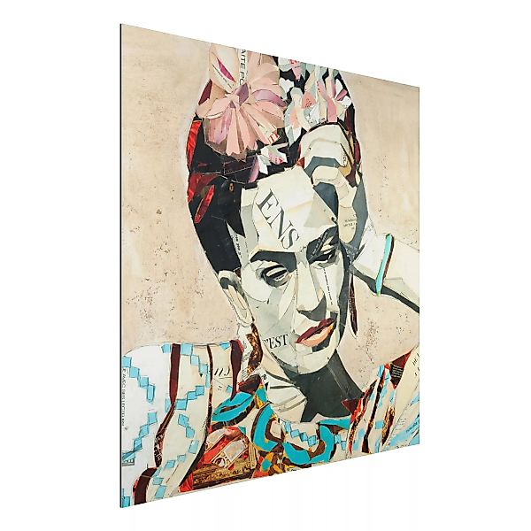 Alu-Dibond Bild Kunstdruck - Quadrat Frida Kahlo - Collage No.1 günstig online kaufen
