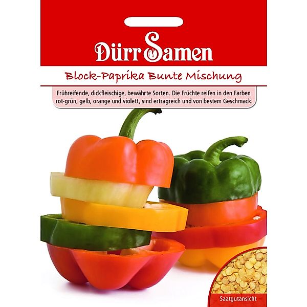 Dürr Samen Block-Paprika Bunte Mischung Saatgut günstig online kaufen