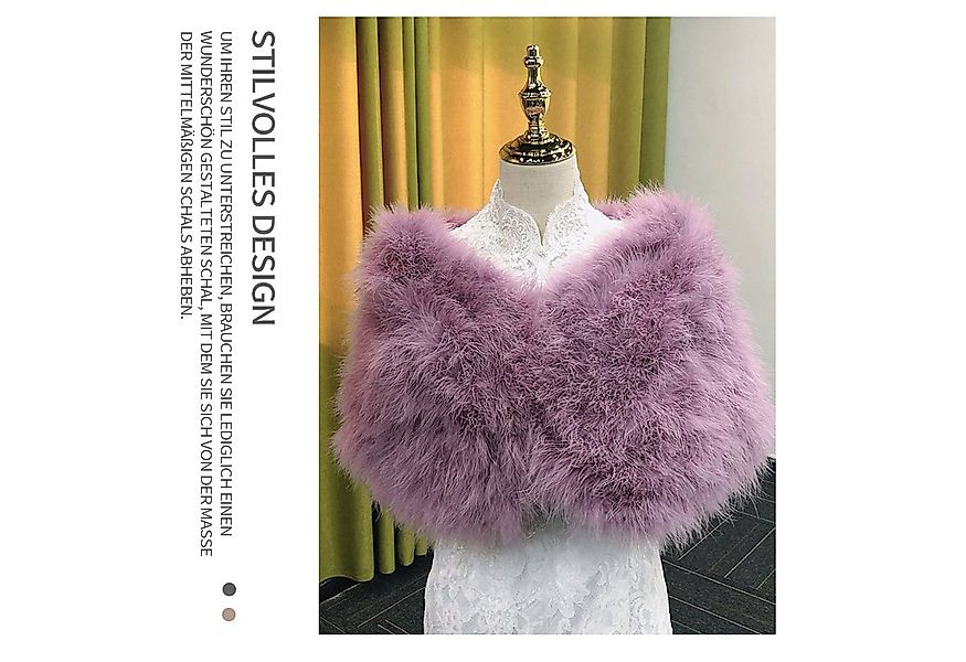 Refttenw Modeschal Hochzeit Bankett Party Kunstpelz Winter Schal für Damen günstig online kaufen