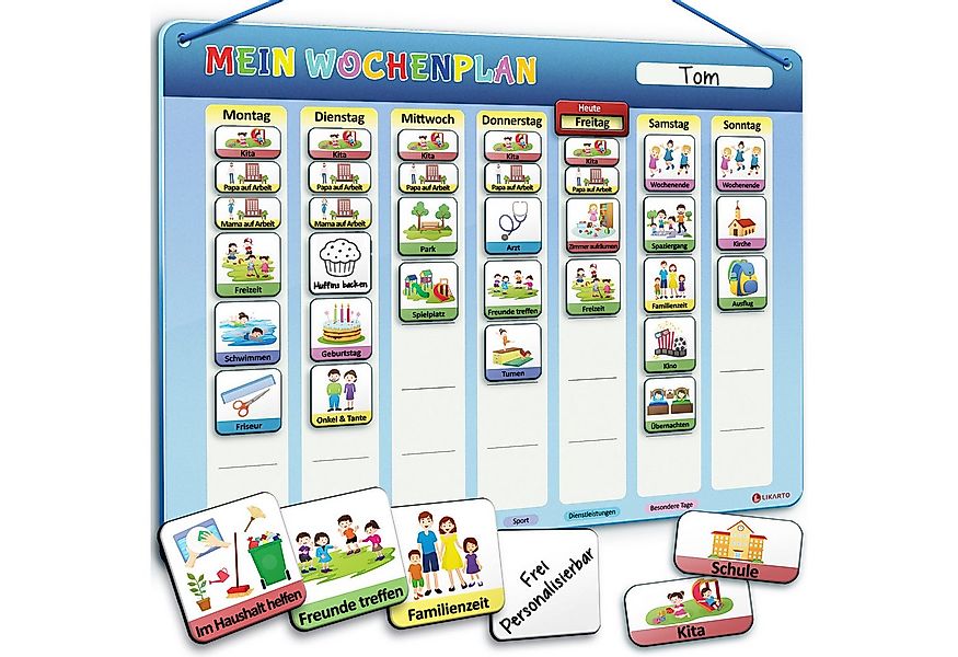 Likarto Magnettafel Magnetischer Wochenplaner für Kinder Montessori Planer günstig online kaufen