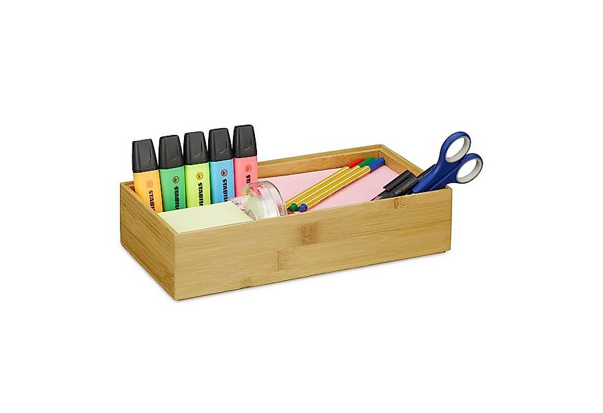 relaxdays Aufbewahrungsbox 2 x Ordnungsbox Bambus günstig online kaufen