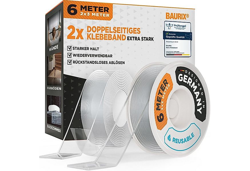 BAURIX Doppelklebeband Nano-Tape Doppelseitig I Doppelseitiges Klebeband Ex günstig online kaufen